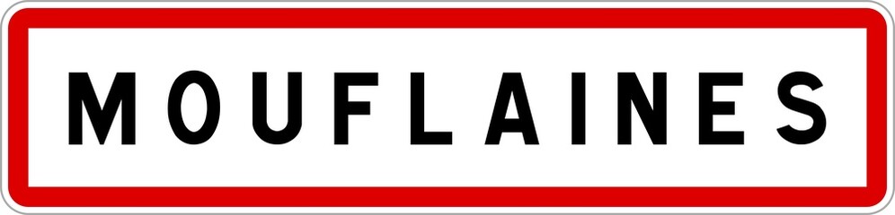 Panneau entrée ville agglomération Mouflaines / Town entrance sign Mouflaines