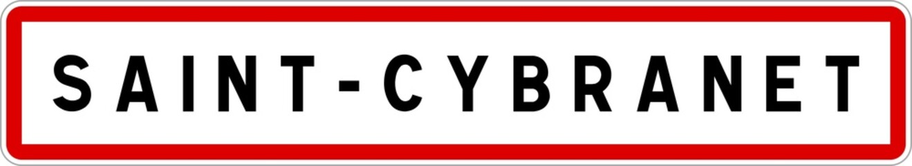 Panneau entrée ville agglomération Saint-Cybranet / Town entrance sign Saint-Cybranet
