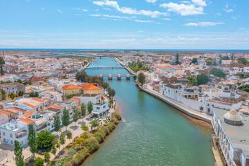 Aerial view of Portuguese town Tavira