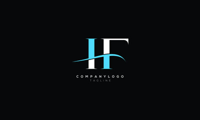 HF FH Abstract initial monogram letter alphabet logo design