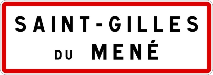 Panneau entrée ville agglomération Saint-Gilles-du-Mené / Town entrance sign Saint-Gilles-du-Mené