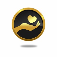golden medal  charity web icon. vector design