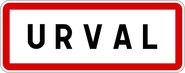 Panneau entrée ville agglomération Urval / Town entrance sign Urval