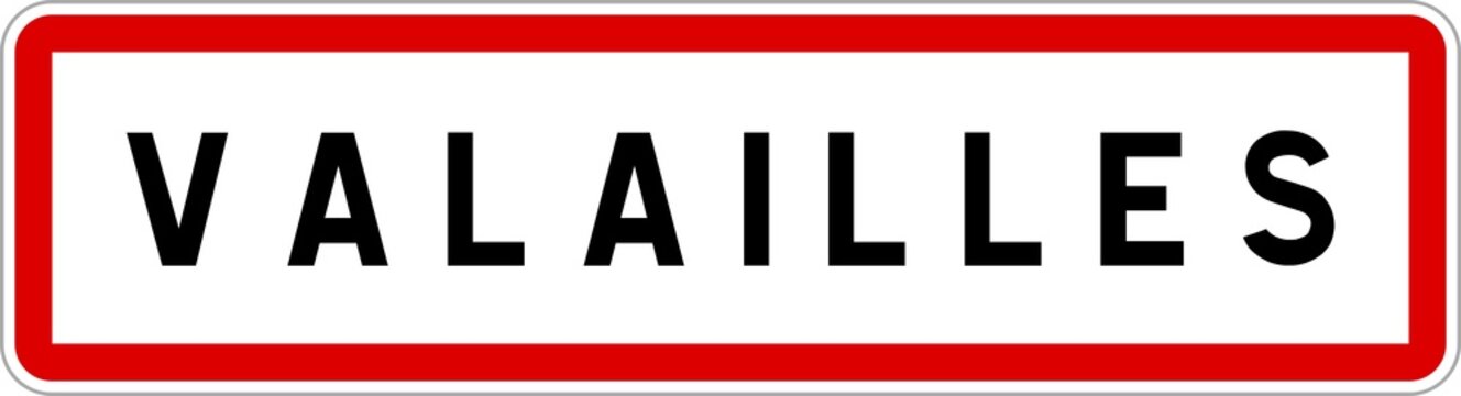 Panneau entrée ville agglomération Valailles / Town entrance sign Valailles