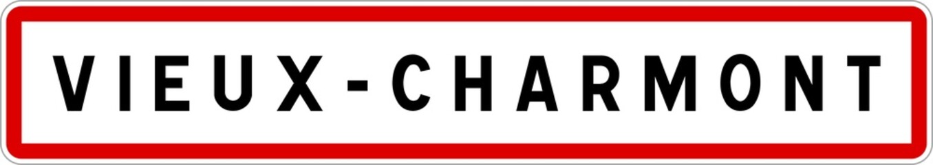 Panneau entrée ville agglomération Vieux-Charmont / Town entrance sign Vieux-Charmont