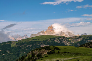 Sexten Dolomites of northeastern Italy during sunny summer day