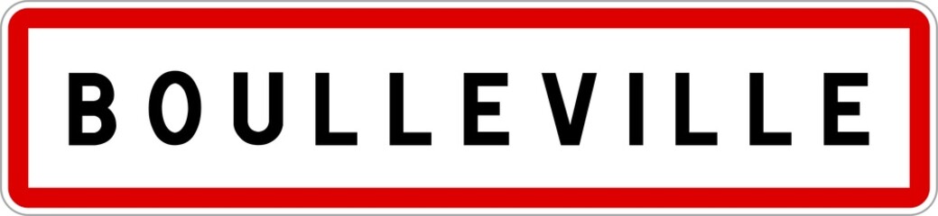 Panneau entrée ville agglomération Boulleville / Town entrance sign Boulleville