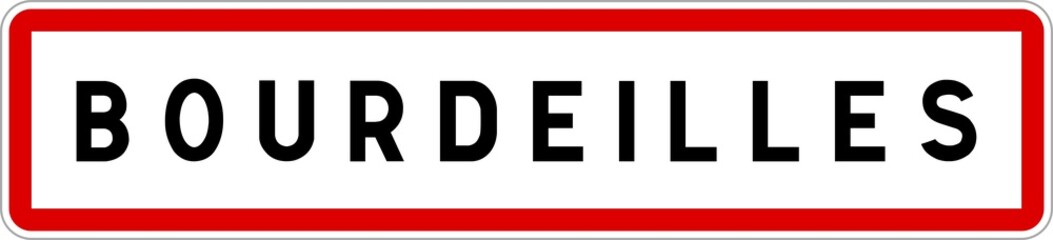 Panneau entrée ville agglomération Bourdeilles / Town entrance sign Bourdeilles