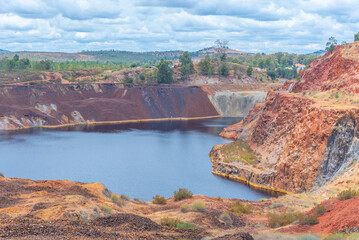 Water pit in Minas de Sao Domingos in Portugal