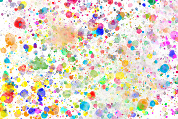 Colorful watercolor brush splashes on paper