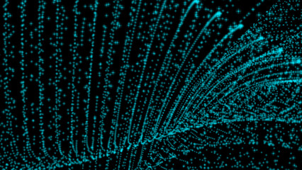 abstract colorful particle wave background animation. Abstract digital particle wave and light abstract background ,animation cyber or technology background.	