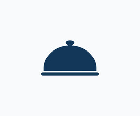 Obraz premium Restaurant dish dome icon vector template. Food dish dome vector icon.