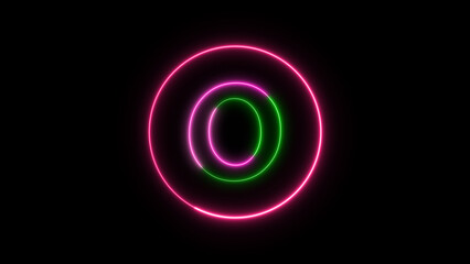 Glowing neon font. pink color glowing neon letter.	