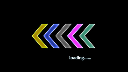 Loading bar downloading bar loading screen pixelated progress animation Loading Transfer Download 0-100% in black background.	