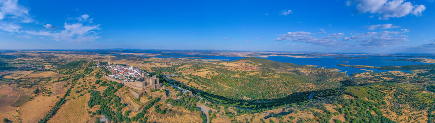 Aerial view of Portuguese town Monsaraz