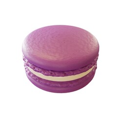 Purple Macaron picture. 3d rendering.