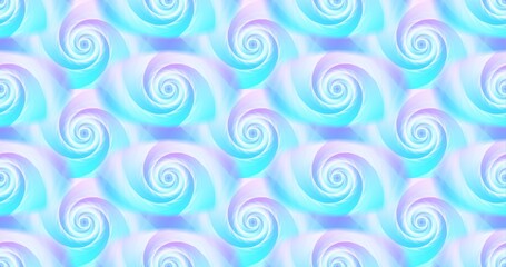 Abstract bright blue and purple tunnels or wormholes seamless pattern background. 3d rendering.