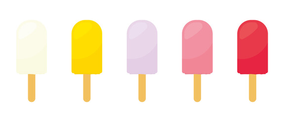 set of colorful ice lollys - vector illustration