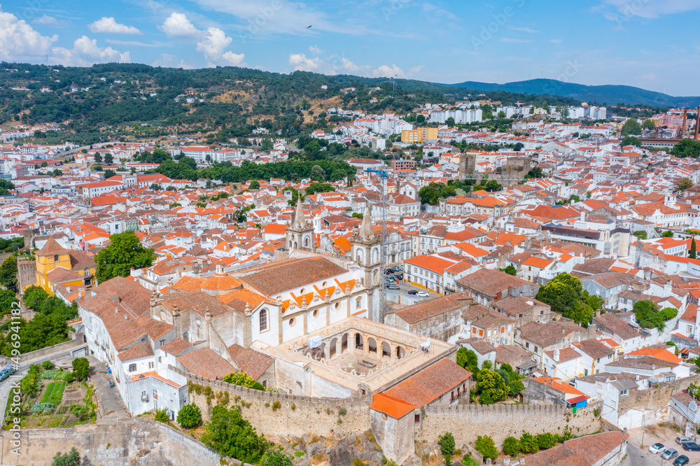 Wall mural aerial view of portuguese town portalegre