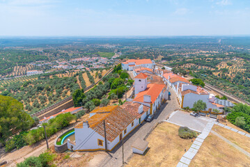 Aerial view of Portuguese town Evoramonte