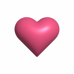 vector illustration of a realistic pink heart on a white isolated background. pink 3d heart. volumetric figure of the heart, symbol of love, valentine's day, holiday decoration