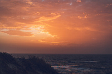 danish beach at sunset north sea