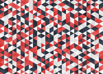 Triangle black red white abstract geometric gradient background	