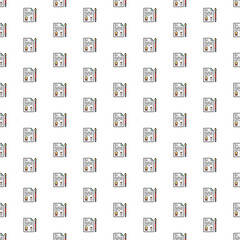 Vector legal document, agreement, application pattern with various icons.