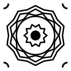 Fototapeta premium Geometric Pattern Flat Icon Isolated On White Background