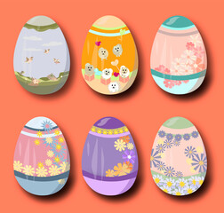 a set of painted eggs for Easter