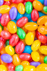 Fototapeta na wymiar A closeup of colorful jelly beans.