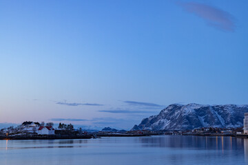Twilight in Br&oslash;nn&oslash;ysund ,Helgeland,Northern Norway,scandinavia,Europe