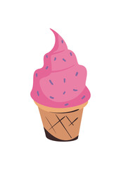 flat pink ice cream