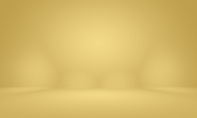 Naklejka na ściany i meble Abstract Luxury Gold yellow gradient studio wall, well use as background,layout,banner and product presentation.