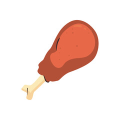 flat chicken leg illustration