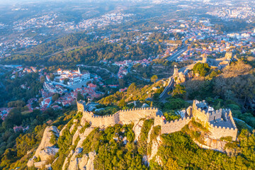 Fototapeta premium View of the moorish castle at Sintra in Portugal
