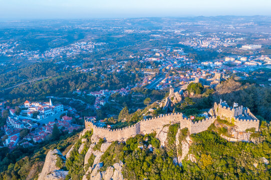 View Of The Moorish Castle At Sintra In Portugal