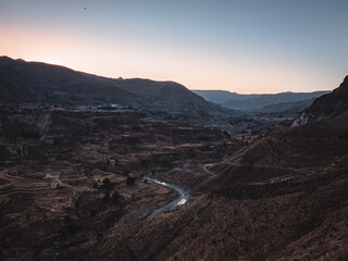 sunset in the mountains