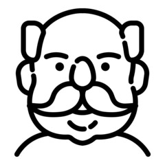 Old Man Avatar Flat Icon Isolated On White Background