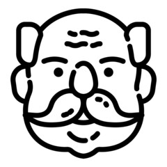 Old Man Avatar Flat Icon Isolated On White Background