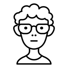 Nerd Avatar Flat Icon Isolated On White Background