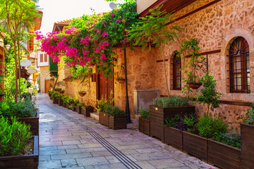 Naklejka premium street scene in Kaleici - the historic city center of Antalya, Turkey