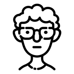 Nerd User Avatar Face Flat Icon Isolated On White Background