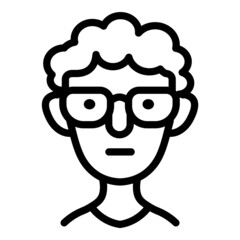 Nerd User Avatar Face Flat Icon Isolated On White Background