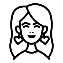 Youn Woman User Avatar Face Flat Icon Isolated On White Background