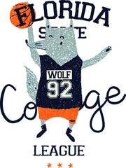 Basketball themed vector print design. Can be used for baby, kids, teen t-shirt print, kids clothing, poster, wallpaper, celebration, greeting and invitation.