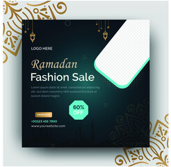 Ramadan Fashion Sale Social media post banner. Vector illustration.