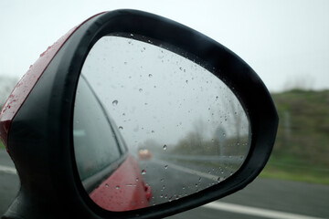 view mirror of car
