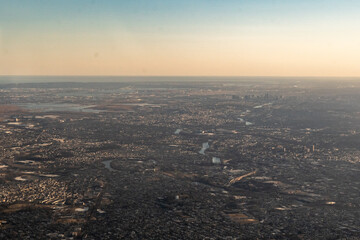 Aerial view of the New Jersey Suburbs in Essex County, New Jersey, USA