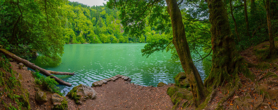 Lagoa do Congro lake at Sao Miguel island, Azores, Portugal